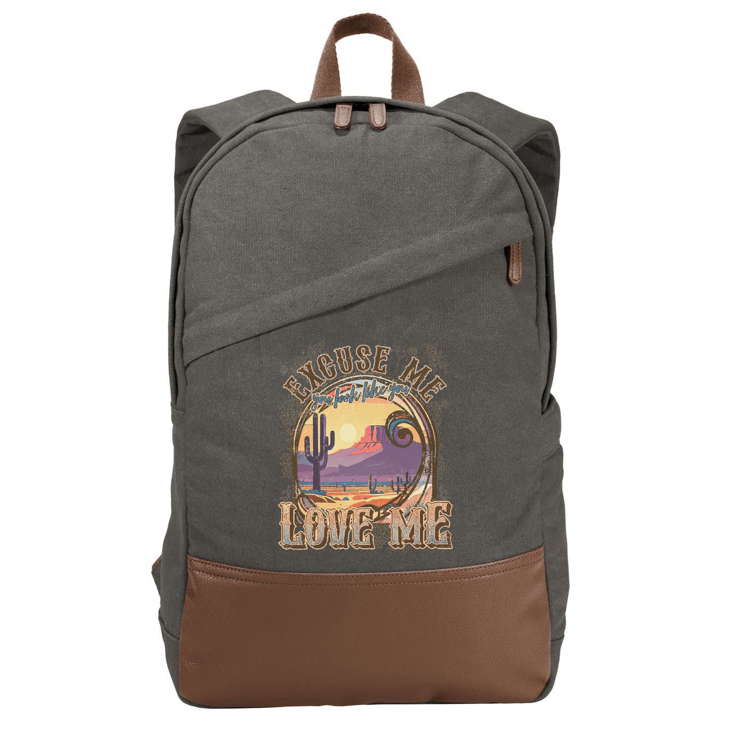 Excuse Me You Look Like You Love Me Cotton Canvas Backpack