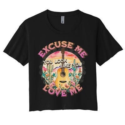 Excuse Me You Look Like You Love Me Retro Western Desert Crop Top