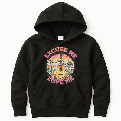 Excuse Me You Look Like You Love Me Retro Western Desert Kids Hoodie