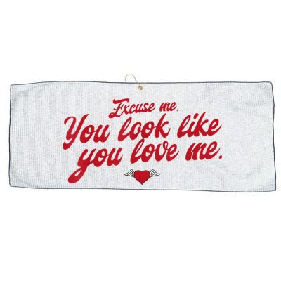 Excuse Me You Look Like You Love Me Funny Valentine’S Day Large Microfiber Waffle Golf Towel