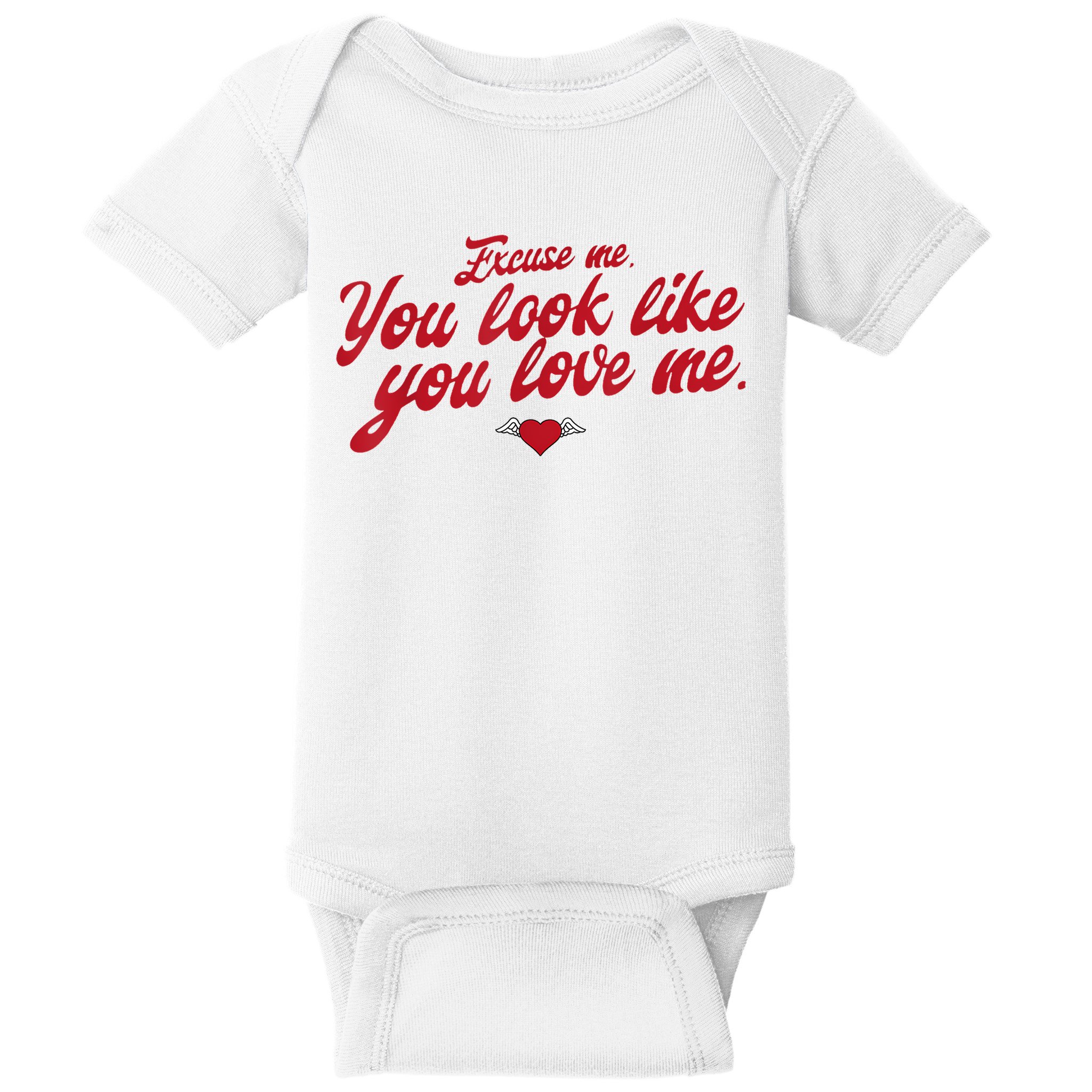 Excuse Me You Look Like You Love Me Funny Valentine’S Day Baby Bodysuit