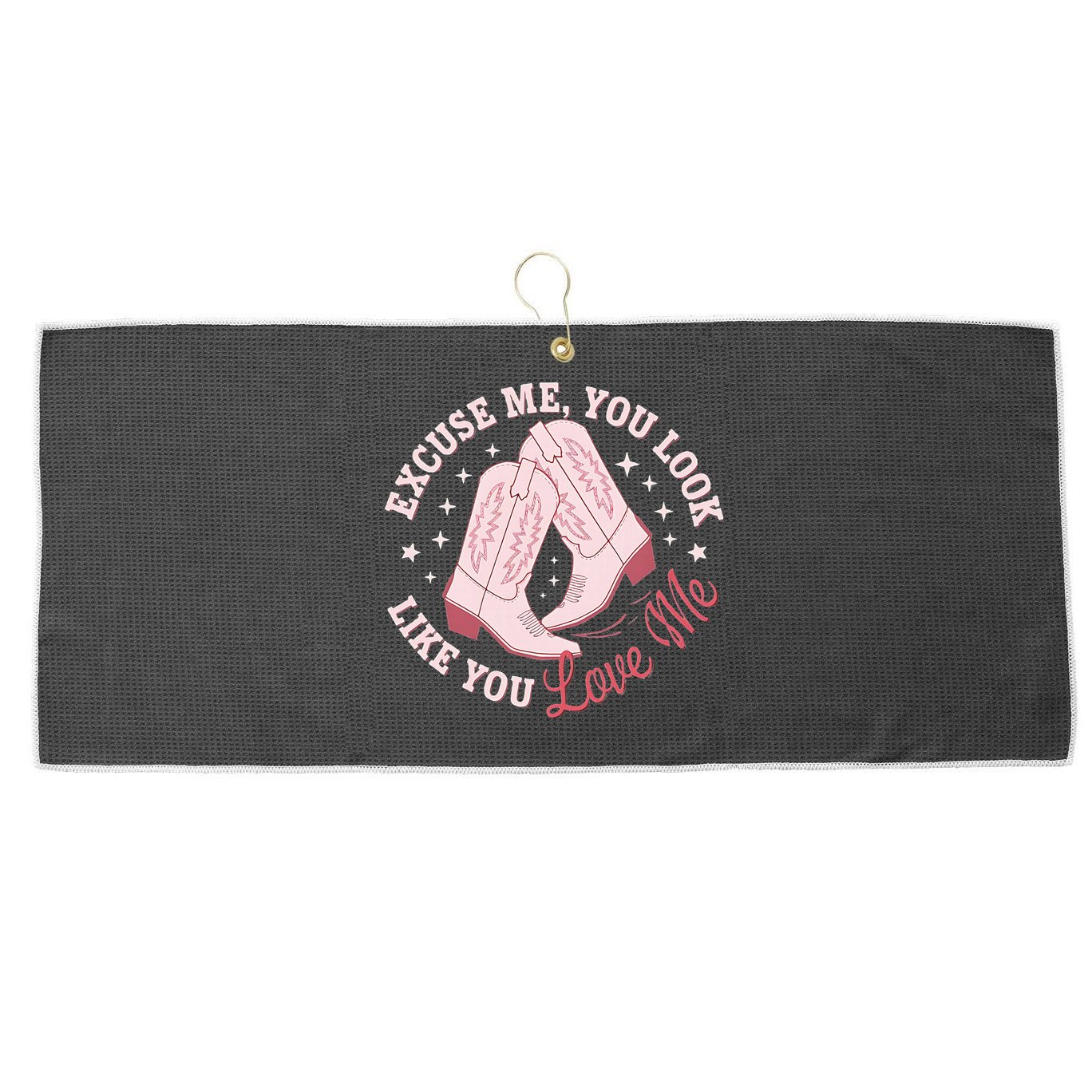 Excuse Me You Look Like You Love Me Large Microfiber Waffle Golf Towel