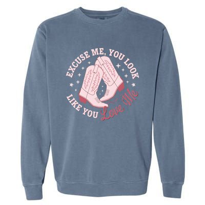 Excuse Me You Look Like You Love Me Garment-Dyed Sweatshirt