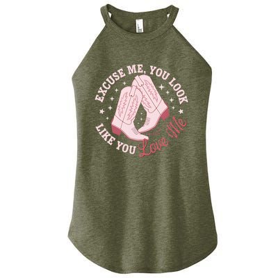 Excuse Me You Look Like You Love Me Women’s Perfect Tri Rocker Tank