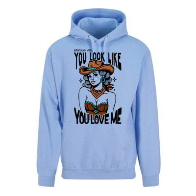 Excuse Me You Look Like Your Love Me Cowgirl Western Unisex Surf Hoodie