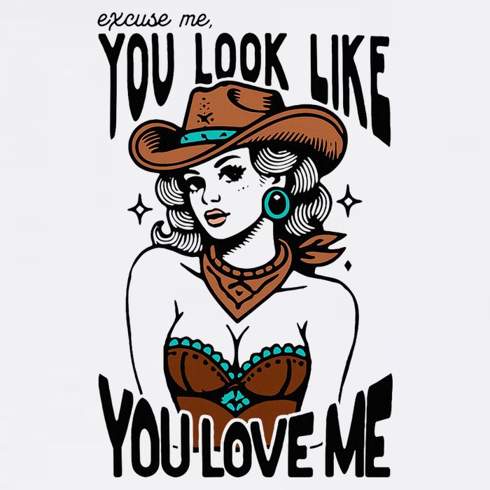 Excuse Me You Look Like Your Love Me Cowgirl Western V-Neck T-Shirt