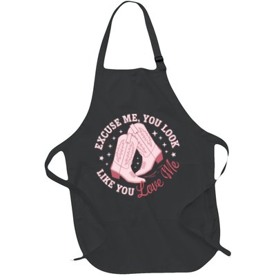 Excuse Me You Look Like You Love Me Funny Boots Apparel Full-Length Apron With Pockets