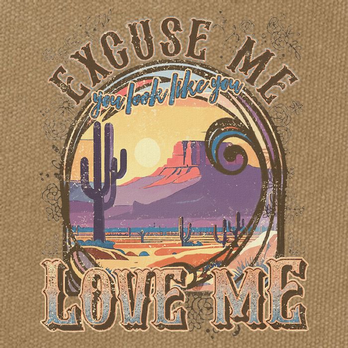 Excuse Me You Look Like You Love Me Funny Desert Western Cotton Canvas Backpack