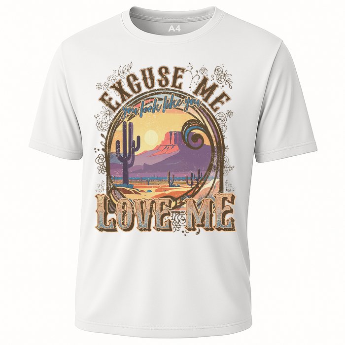 Excuse Me You Look Like You Love Me Funny Desert Western Cooling Performance Crew T-Shirt