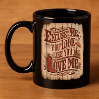 Excuse Me You Look Like You Love Me Western 11oz C Handle Ceramic Mug