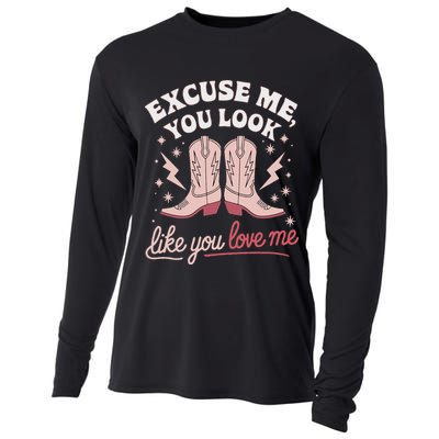 Excuse Me You Look Like You Love Me Western Cooling Performance Long Sleeve Crew