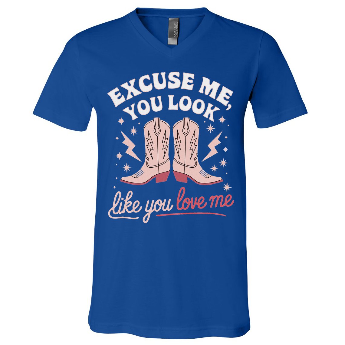 Excuse Me You Look Like You Love Me Western V-Neck T-Shirt