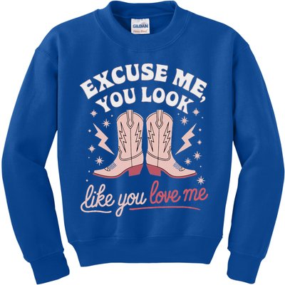 Excuse Me You Look Like You Love Me Western Kids Sweatshirt