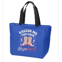 Excuse Me You Look Like You Love Me Western Zip Tote Bag