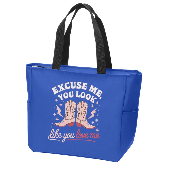 Excuse Me You Look Like You Love Me Western Zip Tote Bag