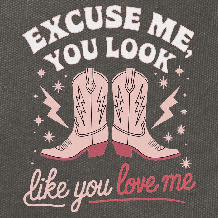 Excuse Me You Look Like You Love Me Western Cotton Canvas Backpack