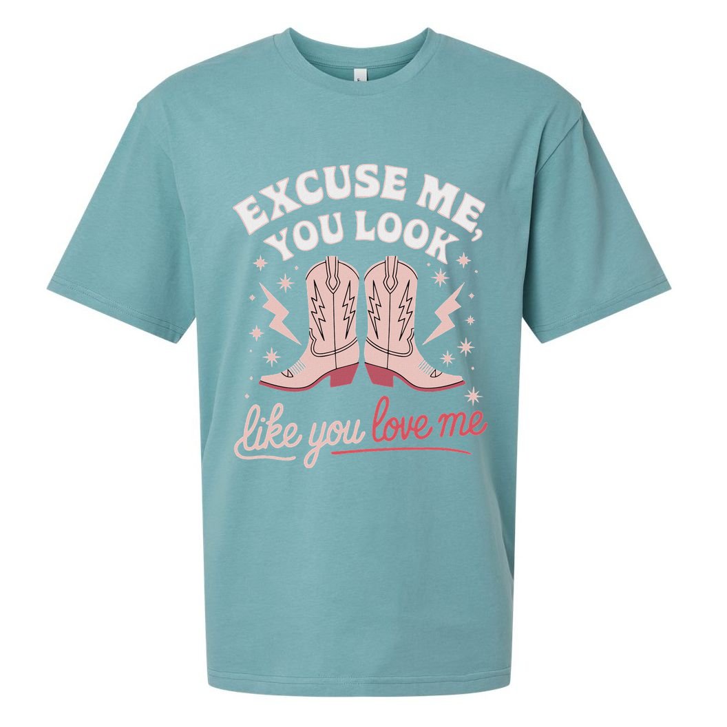 Excuse Me You Look Like You Love Me Western Sueded Cloud Jersey T-Shirt
