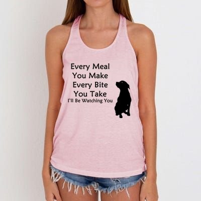 Every Meal You Make Every Bite You Take Watching You Dog Women's Knotted Racerback Tank