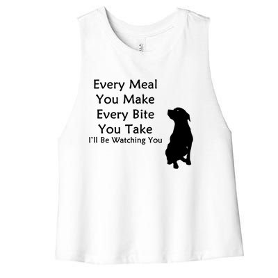 Every Meal You Make Every Bite You Take Watching You Dog Women's Racerback Cropped Tank