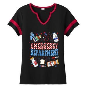 Er Nurse 4th July Emergency Department Er Nurse Graduation Ladies Halftime Notch Neck Tee