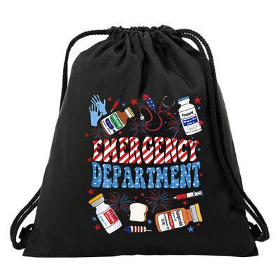 Er Nurse 4th July Emergency Department Er Nurse Graduation Drawstring Bag