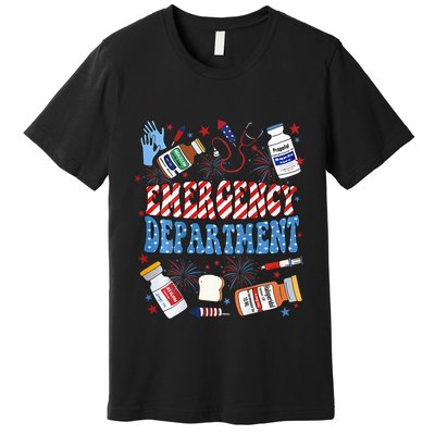 Er Nurse 4th July Emergency Department Er Nurse Graduation Premium T-Shirt