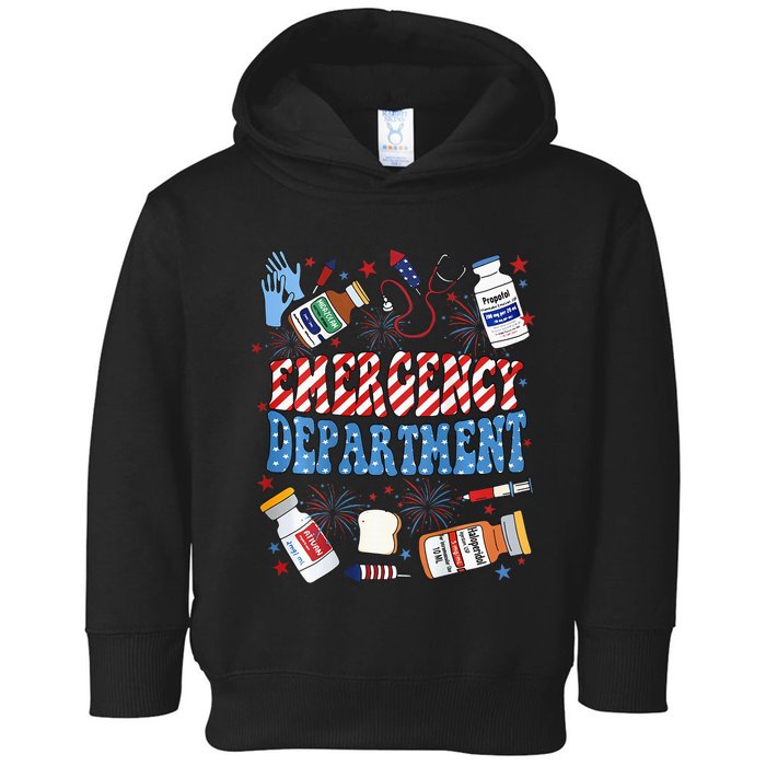 Er Nurse 4th July Emergency Department Er Nurse Graduation Toddler Hoodie