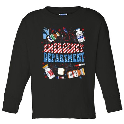 Er Nurse 4th July Emergency Department Er Nurse Graduation Toddler Long Sleeve Shirt