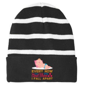 Every Now And Then I Fall Apart Striped Beanie with Solid Band