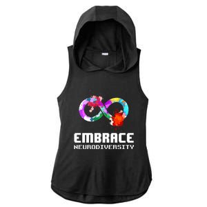 Embrace Neurodiversity Autism Adhd Asd Rainbow Brain Gift Ladies PosiCharge Tri-Blend Wicking Draft Hoodie Tank