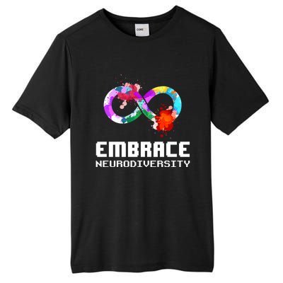 Embrace Neurodiversity Autism Adhd Asd Rainbow Brain Gift Tall Fusion ChromaSoft Performance T-Shirt