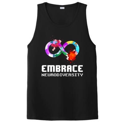 Embrace Neurodiversity Autism Adhd Asd Rainbow Brain Gift PosiCharge Competitor Tank