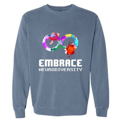 Embrace Neurodiversity Autism Adhd Asd Rainbow Brain Gift Garment-Dyed Sweatshirt