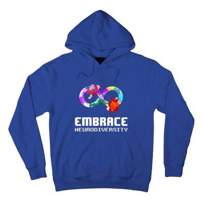 Embrace Neurodiversity Autism Adhd Asd Rainbow Brain Gift Hoodie