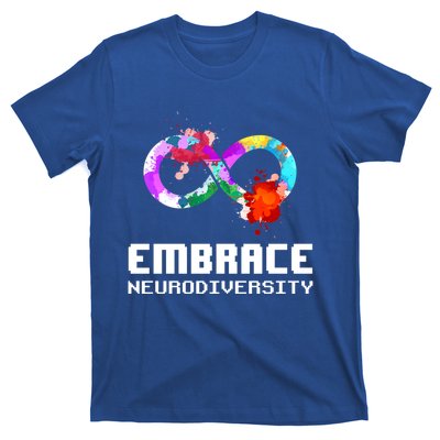 Embrace Neurodiversity Autism Adhd Asd Rainbow Brain Gift T-Shirt