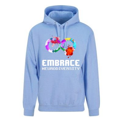 Embrace Neurodiversity Autism Adhd Asd Rainbow Brain Gift Unisex Surf Hoodie