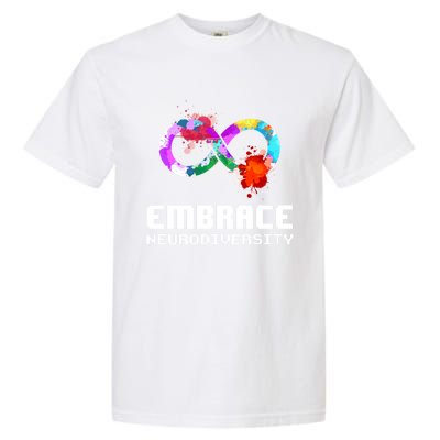 Embrace Neurodiversity Autism Adhd Asd Rainbow Brain Gift Garment-Dyed Heavyweight T-Shirt