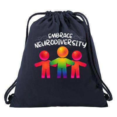 Embrace Neurodiversity Autism Neurodivergent Awareness Drawstring Bag