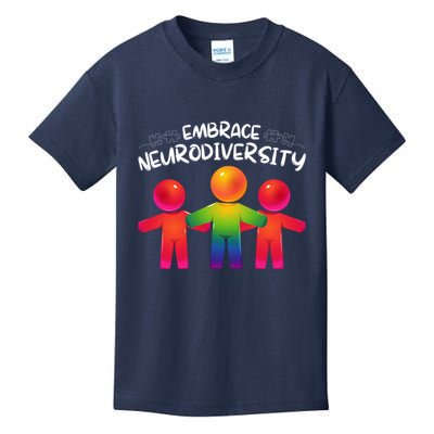 Embrace Neurodiversity Autism Neurodivergent Awareness Kids T-Shirt