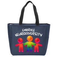 Embrace Neurodiversity Autism Neurodivergent Awareness Zip Tote Bag