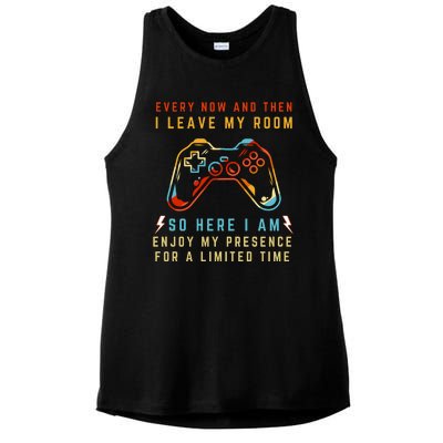 Every Now And Then I Leave My Room Funny Gaming Gamer Gift Ladies PosiCharge Tri-Blend Wicking Tank