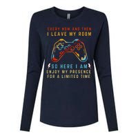 Every Now And Then I Leave My Room Funny Gaming Gamer Gift Womens Cotton Relaxed Long Sleeve T-Shirt