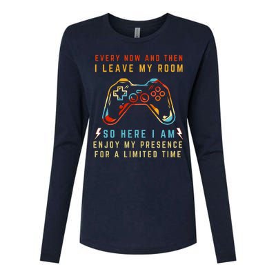 Every Now And Then I Leave My Room Funny Gaming Gamer Gift Womens Cotton Relaxed Long Sleeve T-Shirt