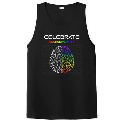 Embrace Neurodiversity Autism Adhd Asd Rainbow Brain Gift PosiCharge Competitor Tank