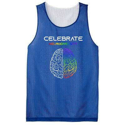 Embrace Neurodiversity Autism Adhd Asd Rainbow Brain Gift Mesh Reversible Basketball Jersey Tank