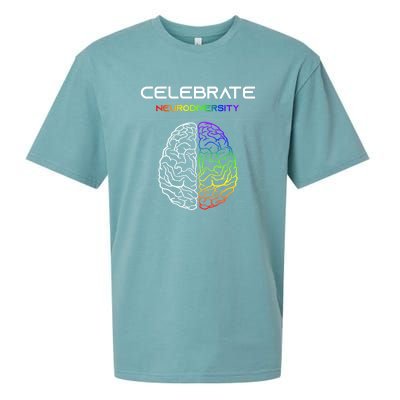 Embrace Neurodiversity Autism Adhd Asd Rainbow Brain Gift Sueded Cloud Jersey T-Shirt