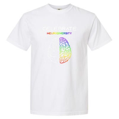 Embrace Neurodiversity Autism Adhd Asd Rainbow Brain Gift Garment-Dyed Heavyweight T-Shirt