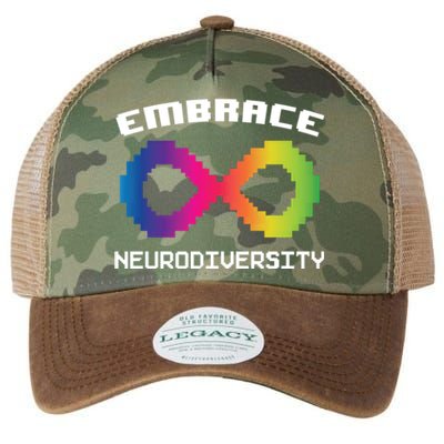 Embrace Neurodiversity Autism Adhd Asd Rainbow Brain Gift Legacy Tie Dye Trucker Hat