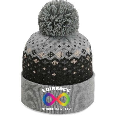 Embrace Neurodiversity Autism Adhd Asd Rainbow Brain Gift The Baniff Cuffed Pom Beanie