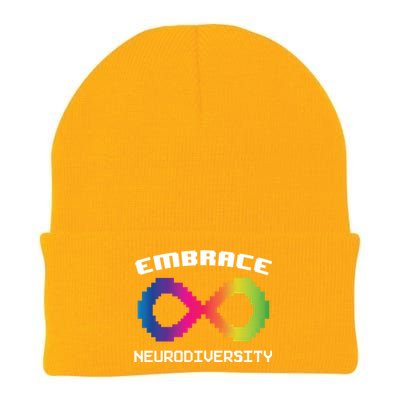 Embrace Neurodiversity Autism Adhd Asd Rainbow Brain Gift Knit Cap Winter Beanie